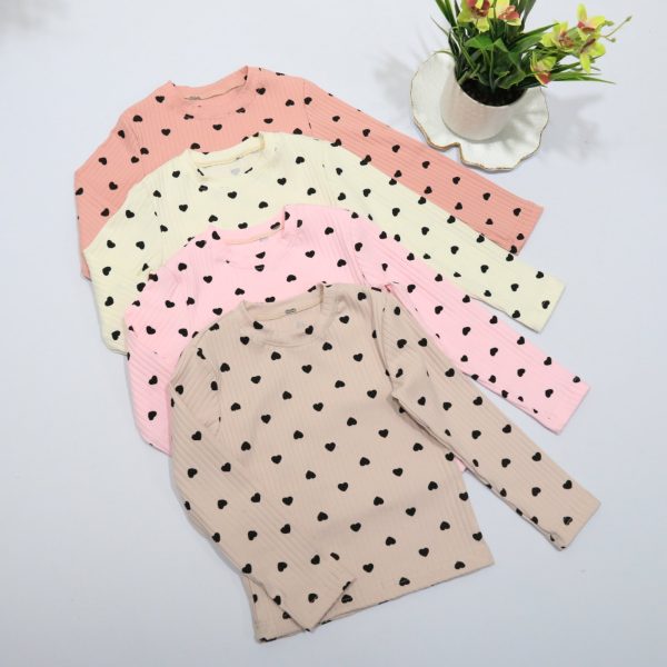 Лонгслів "Сердечка" р.92-116 рубчик 7765