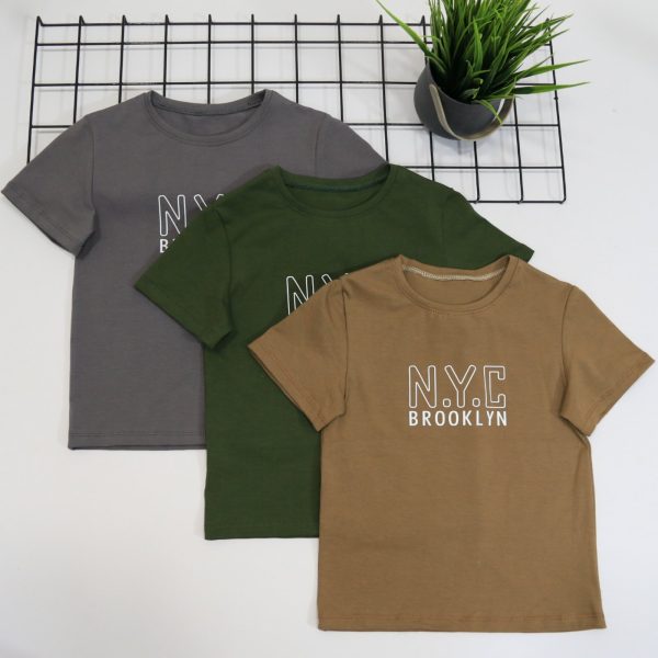 Футболка "NYC" р.92-110 кулір-пеньє 9058 кавовий, хакі, фюме