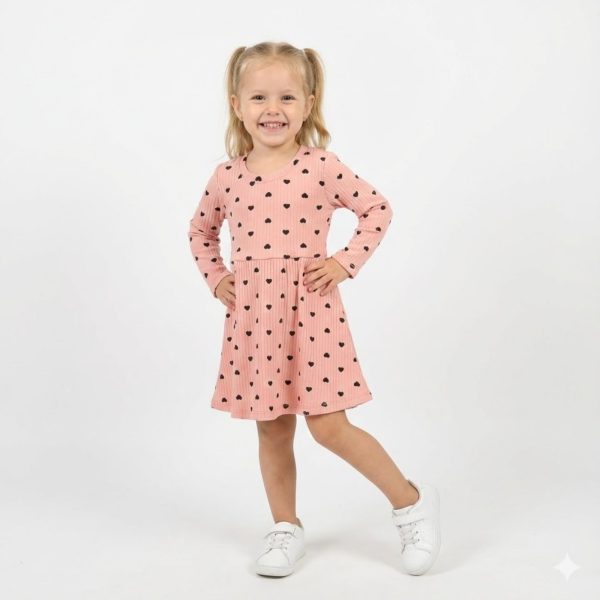 Плаття "Сердечки" р.92-116 рубчик/кашкорс 88406