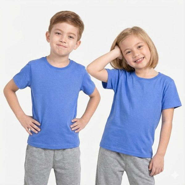 Футболка блакитна р.98-122 кулір х/б 88436