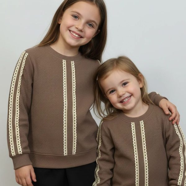 Джемпер "Мереживо" мокко р.116-134 вафелька 90083