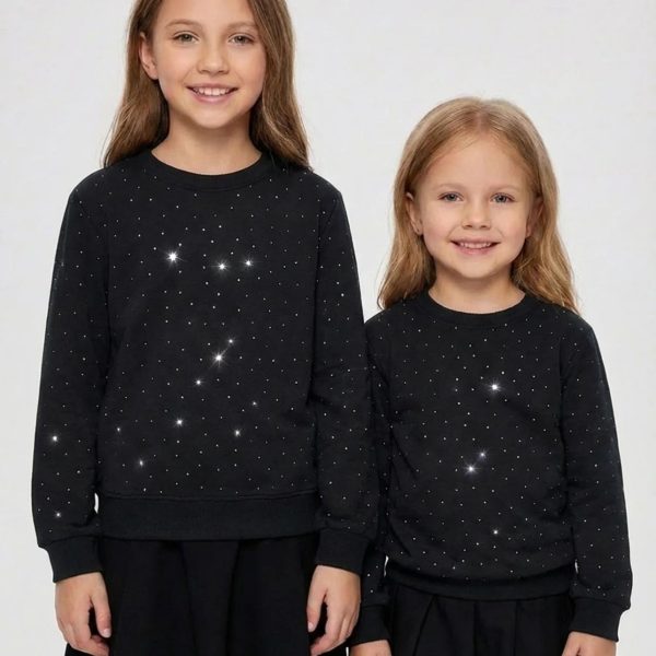 Джемпер "Стрази" чорний р.116-134 двонитка 90088