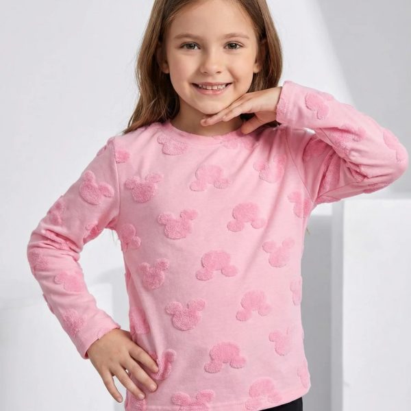 Лонгслів "Міккі" р.86-110 рожевий кулір/жакард 90114