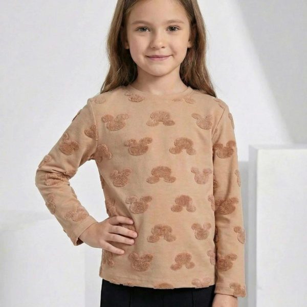 Лонгслів "Міккі" р.116-140 карамель кулір/жакард 90114