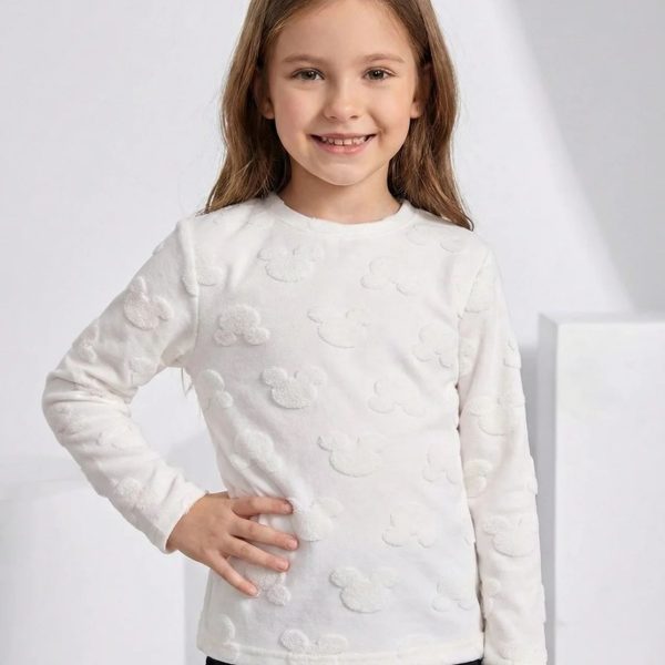 Лонгслів "Міккі" р.116-140 молочний кулір/жакард 90114