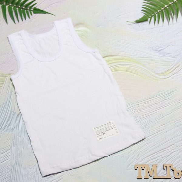 "Майка біла ""крошет"", 134-146 кулір 120"