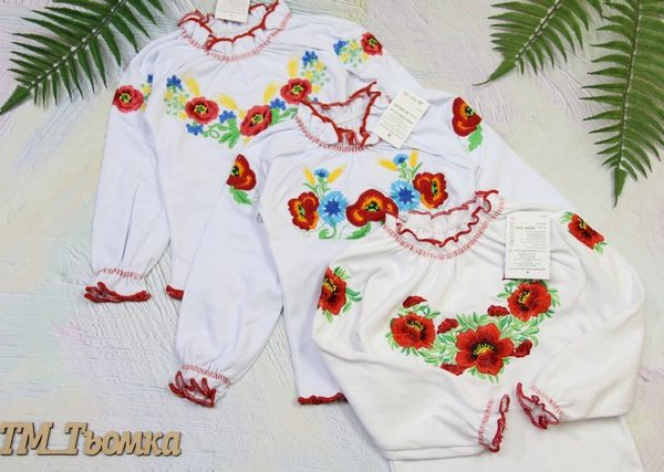 "Блуза-вишиванка д/р з/вишив. дівчинка р.26-34 інтерлок 819"