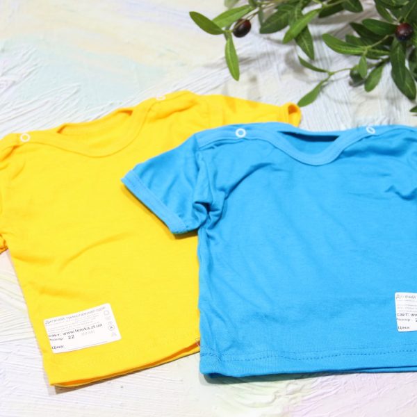"Футболка ""кнопка"" р.20-26 кулір 1334 жовта, блакитна"