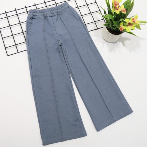 Штани "Палаццо-стріли" сірі р.116-134 2.нитка/пеньє 2071