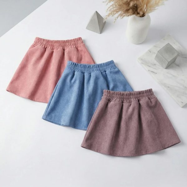 Спідниця "Кльош" р.104-128 рожева вельвет 6183