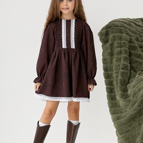 "Плаття шоколадне р.116-140 вельвет 88431"