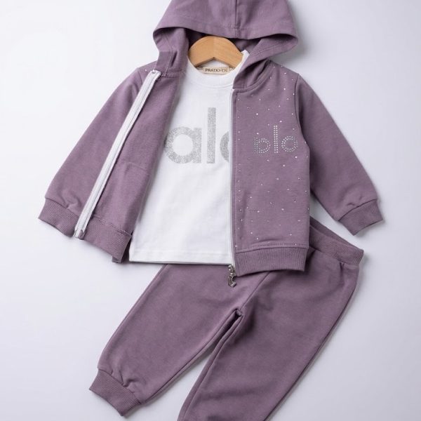 "Костюм 9-24 міс. бузковий, рожева пудра двунитка 1553"