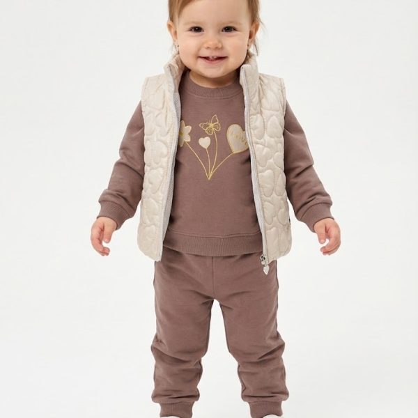 "Костюм 9-24 міс. капучіно, рожева пудра двунитка 1554"