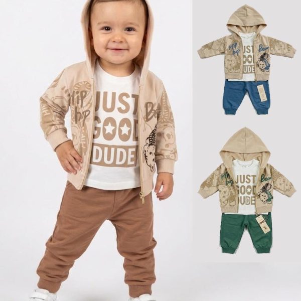 "Костюм 9 міс.- 3 роки оливковий, бежевий, синій інтерлок 346"