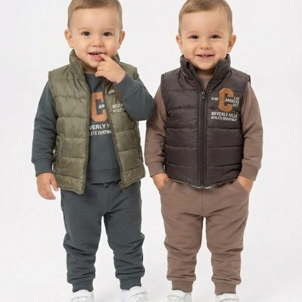 "Костюм 9-24 міс. оливковий, коричневий інтерлок 1525"