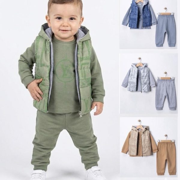 "Костюм 9-24 міс. оливковий, бежевий, сірий, джинс інтерлок 25388"