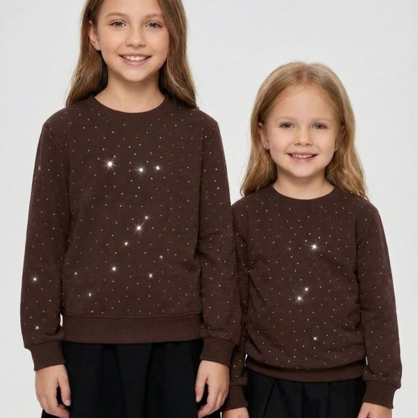 Джемпер "Стрази" шоколад  р.140-158 двонитка 90088