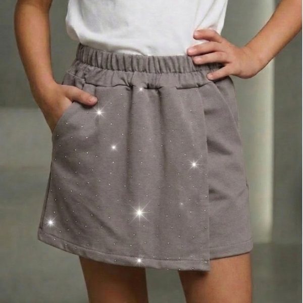Спідниця-шорти "Стрази" таш р.140-158 двонитка 90096