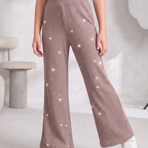 Палаццо "Рубчик-стрази" пудровий р.116-134 кашкорсе 90230