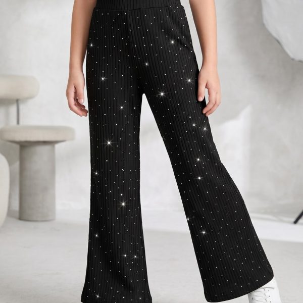 Палаццо "Рубчик-стрази" чорний р.116-134 кашкорсе 90230