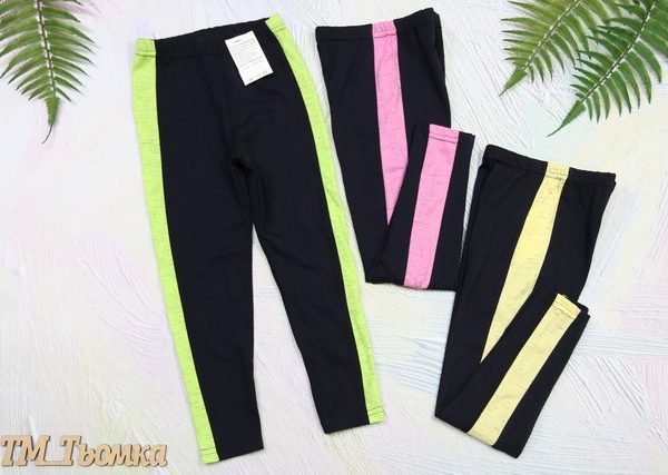 Лосини "комбіновані" т,сині, р.104-140 кулір/сюпрем 2148 салатова, рожева, жовта