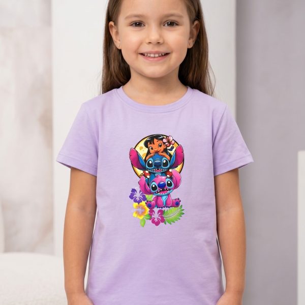Футболка "Stitch Lilo" лілова р.92-110 кулір/пеньє 90361 ліловий