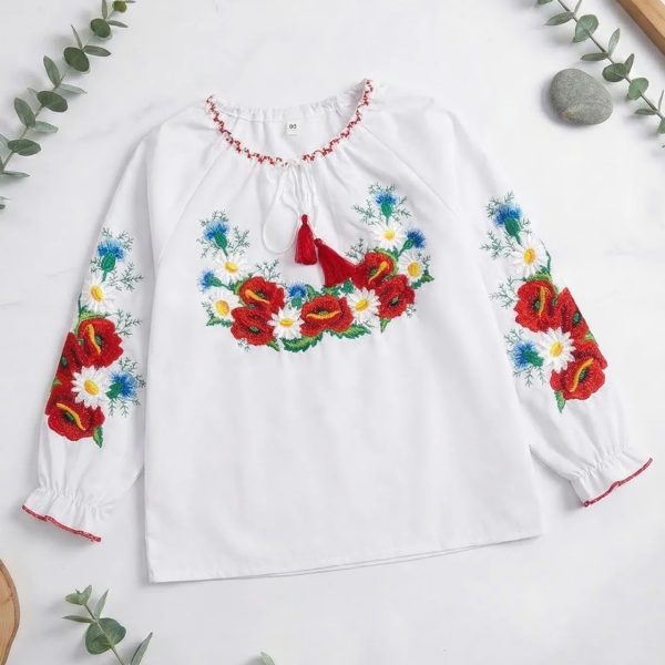 Вишиванка "Маки" р.92-110 котон/стрейч 90185
