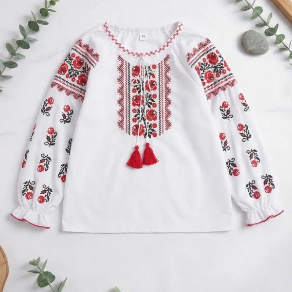 Вишиванка "Троянди" р.98-116 паплін 90187