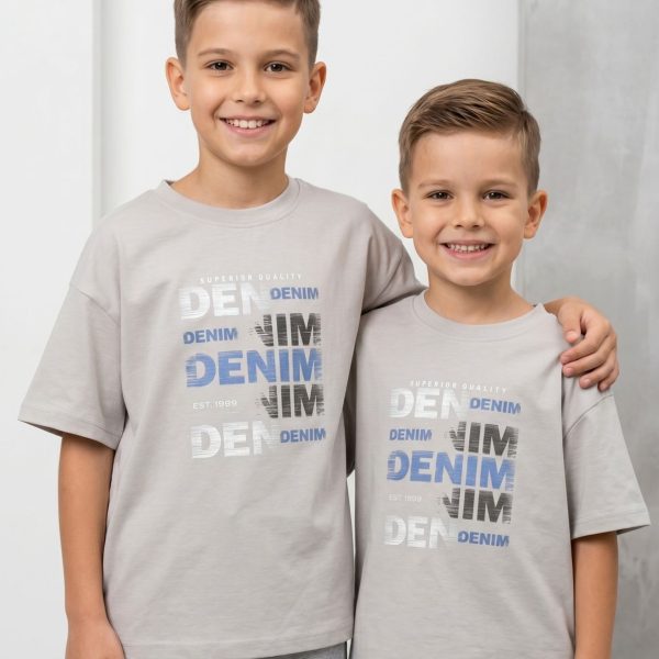 Футболка "Denim" over сіра  р.116-134 кулір/пеньє 90274
