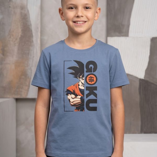Футболка "Goku" джинс  р.140-158 кулір/пеньє 90289