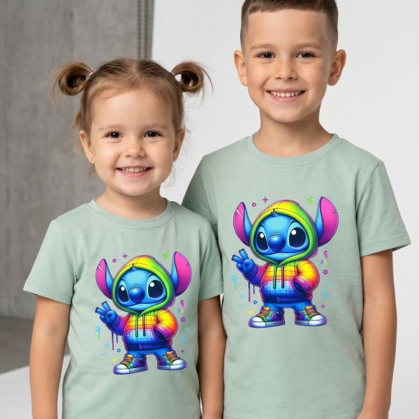 Футболка  "Stitch" м'ятна р.116-134 кулір/пеньє 90304 м'ятний