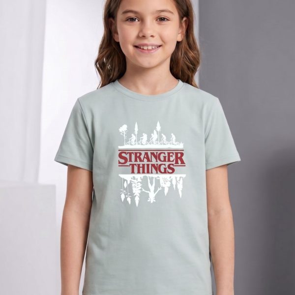 Футболка "StrangerThings" м'ятна, р.140-158 кулір/пеньє 90332 м'ятний